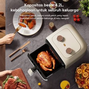 HAN RIVER Air Fryer 4.2L Multifungsi Wajan Anti Lengket Bebas Minyak Low Watt 800 Watt