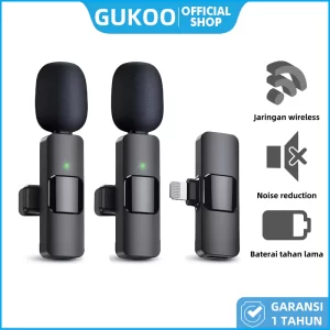 Wireless Lavalier Mic Single 1to1 Clip On (Mikrofon Plug Play Jepit Youtuber) Lightning IOS for iPhone Smartphone Microphone