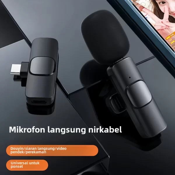 Wireless Lavalier Mic Single 1to1 Clip On (Mikrofon Plug Play Jepit Youtuber) Lightning IOS for iPhone Smartphone Microphone - Image 2